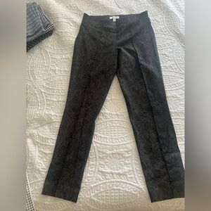 Nine West, pull on pants, size 10, black and tan paisley.